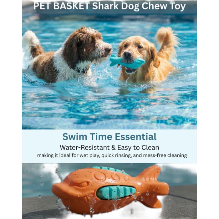 Squeaky Shark Dog Toy, Durable Interactive Chew Toy for Medium & Large Breeds view 4