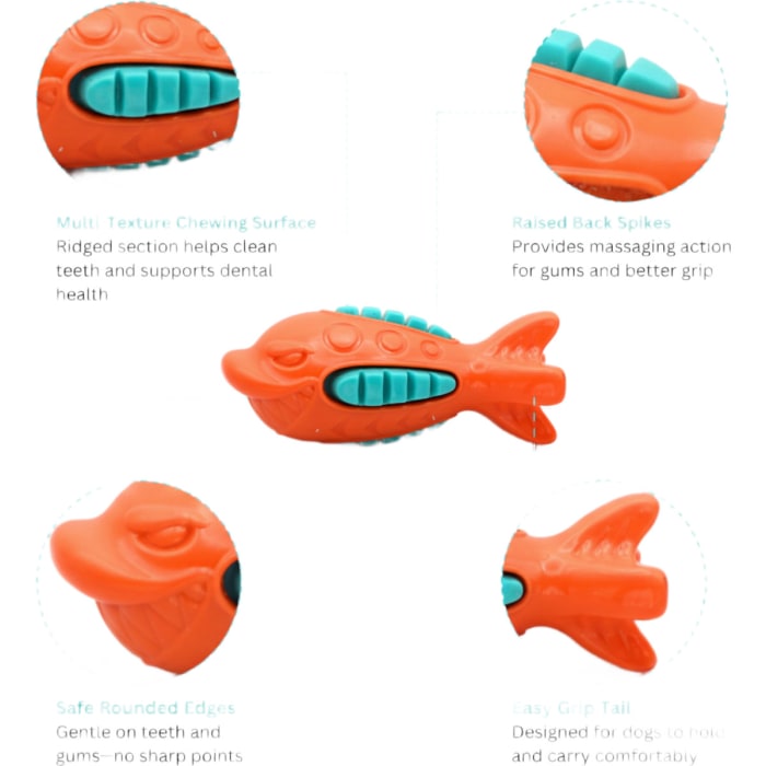 Squeaky Shark Dog Toy, Durable Interactive Chew Toy for Medium & Large Breeds view 7