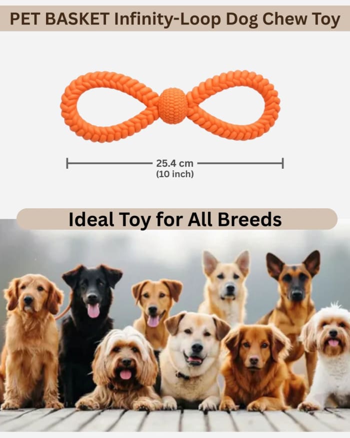 Infinity Loop Dog Chew Toy, Dental Cleaning Interactive Toy for Small, Medium & Large Dogs view 7