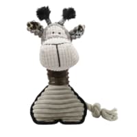 Zebra with Rope Tail Plush Squeaky Chew Toy for Dogs(49CM) - Suitable for All Dog Breeds