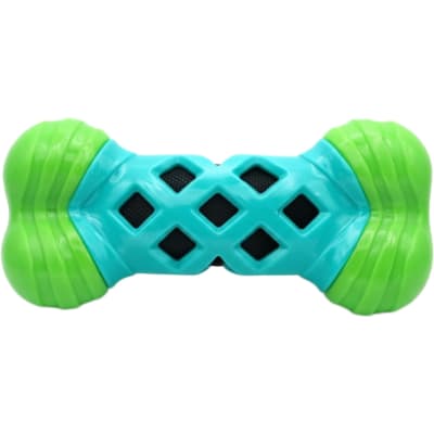 Cloth Grid Crinkle Bone Squeaky Chew Toy for Dog