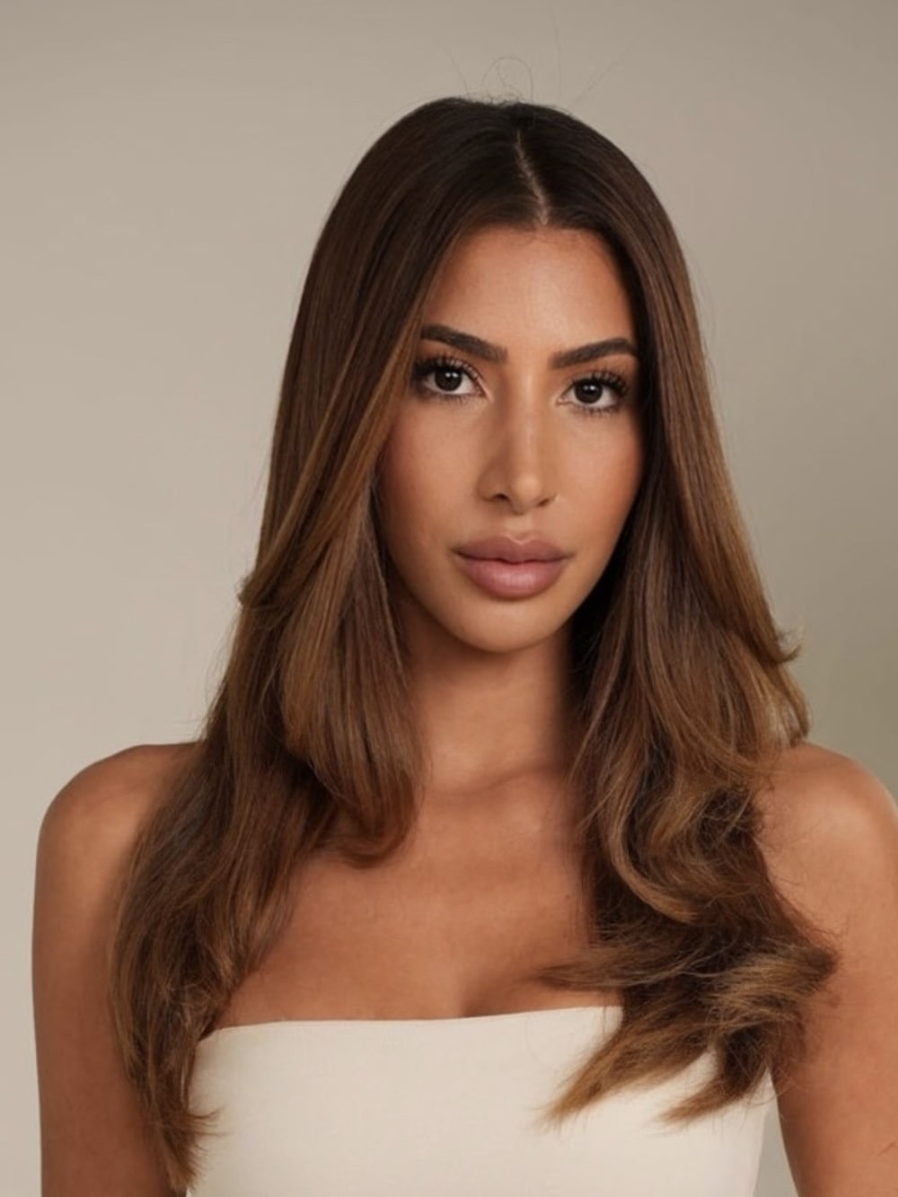 A SMOOTHED client with long, straight to loosely wavy hair