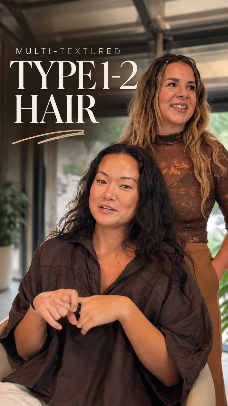 Multi-textured type 1 to 2 hair at SMOOTHED