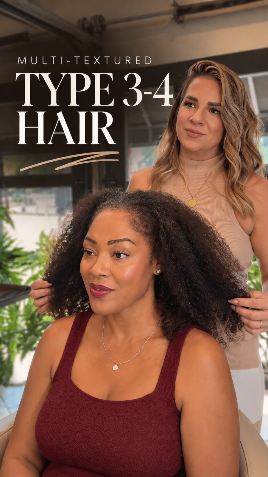 Multi-textured type 3 to 4 hair at SMOOTHED