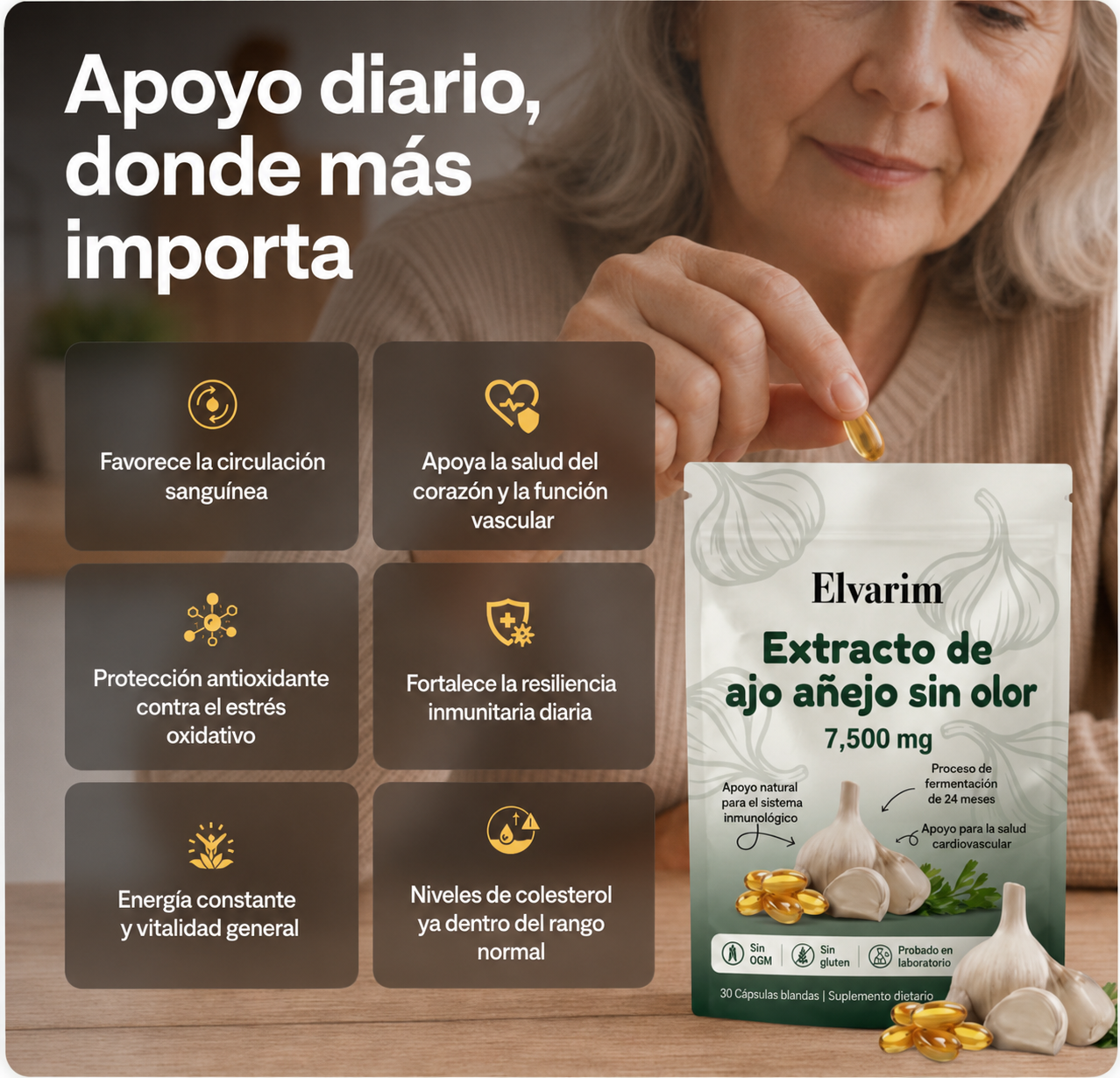 Extracto de Ajo Envejecido Elvarim - Beneficios