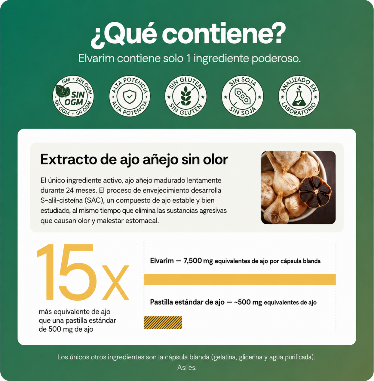 Extracto de Ajo Envejecido Elvarim - Presentaci&oacute;n
