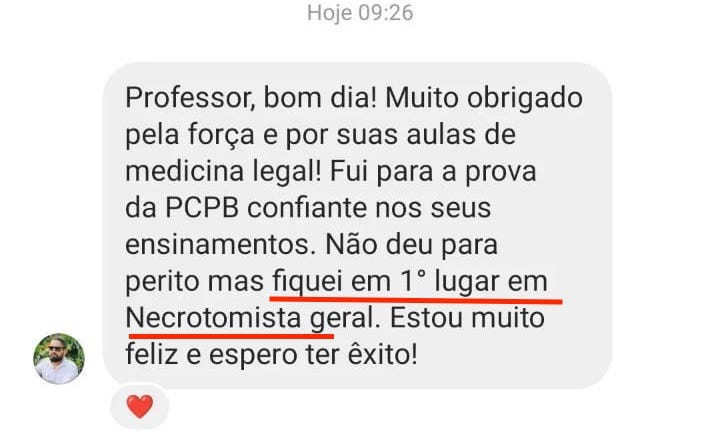Aprovação: Daniel Araújo, 1º lugar Necrotomista PC-PB