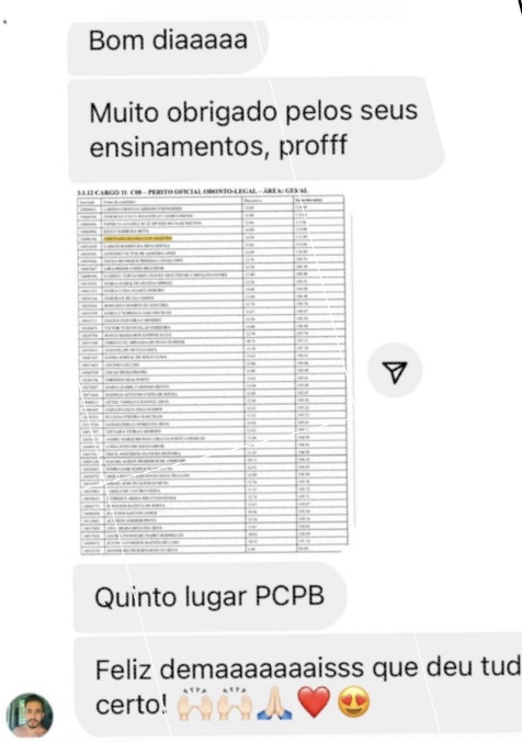 Depoimento de aluno aprovado
