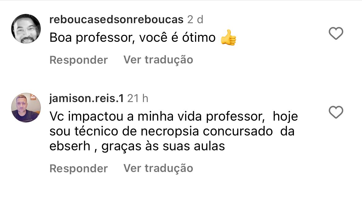 Depoimento de aluno aprovado