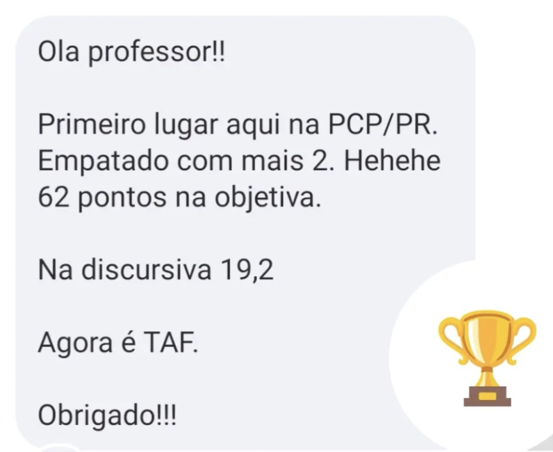 Depoimento de aluno aprovado