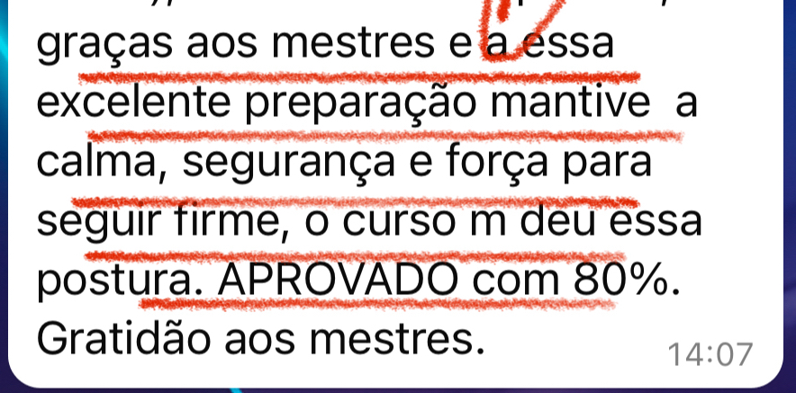 Depoimento de aluno aprovado