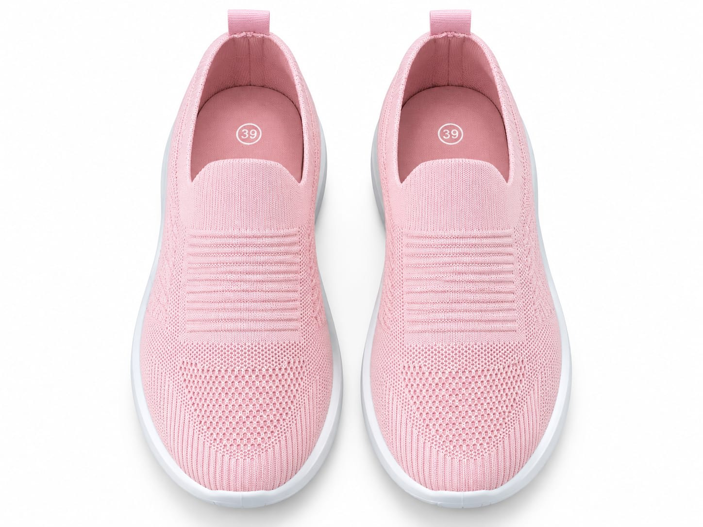 Women's Breathable Pink Slip-On Mesh Sneakers - Lightweight Comfort Walking Shoes