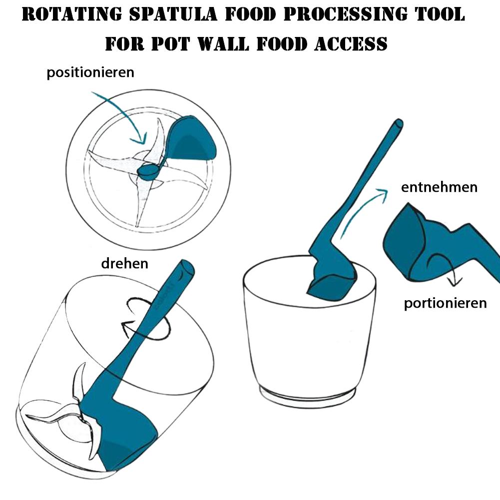 Rotating blender spatula and food scraper
