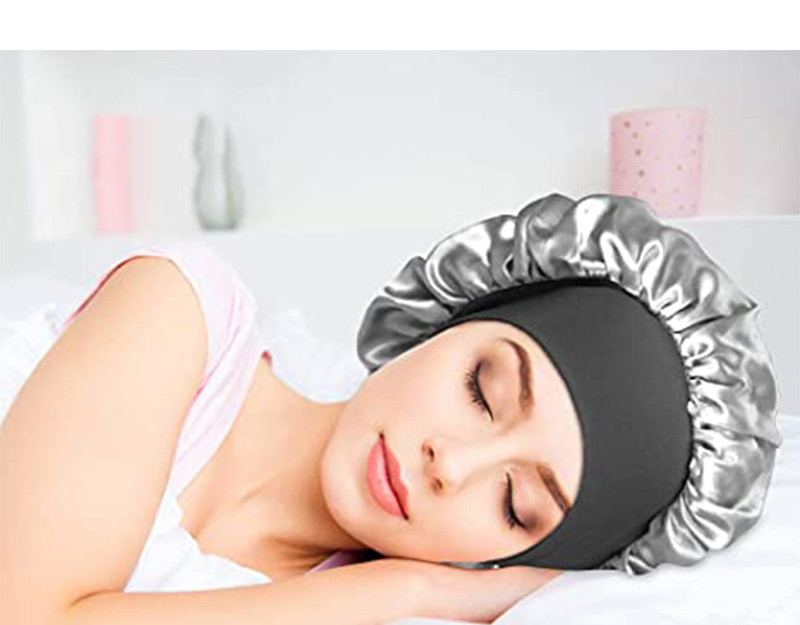 Silky satin sleeping bonnet for hair protection