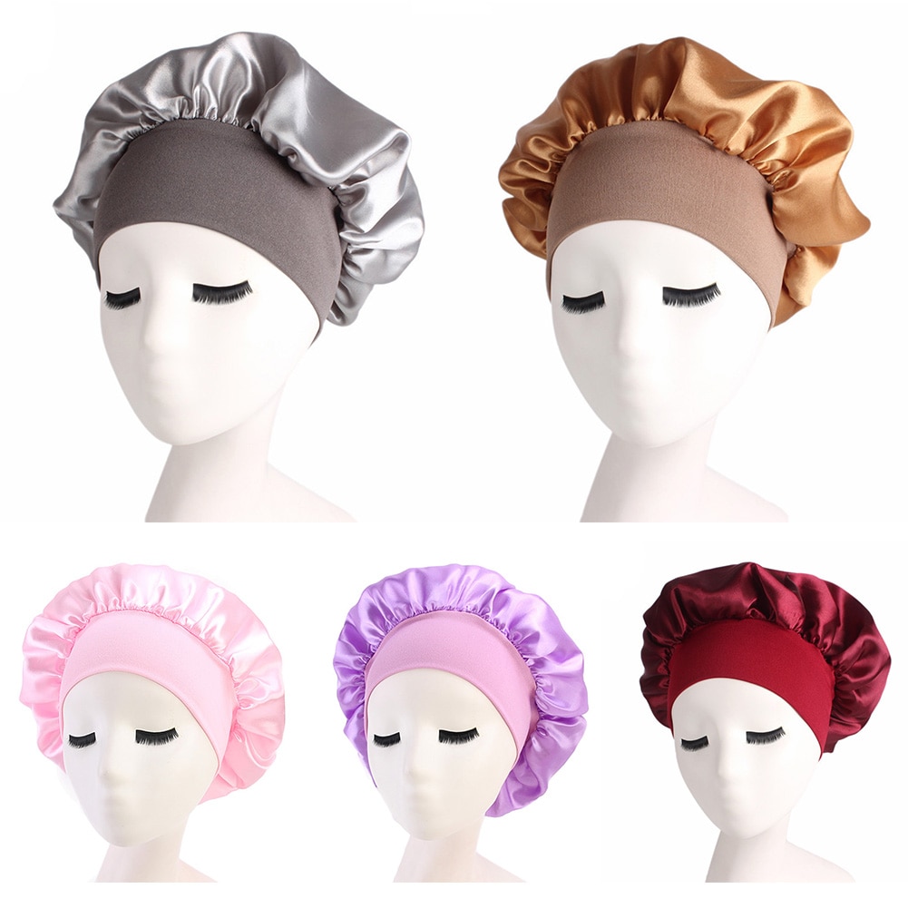 Silky satin sleeping bonnet for hair protection