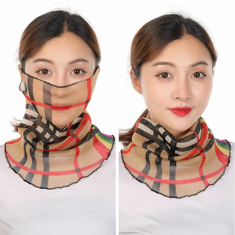 Chiffon face mask scarf with ear loops