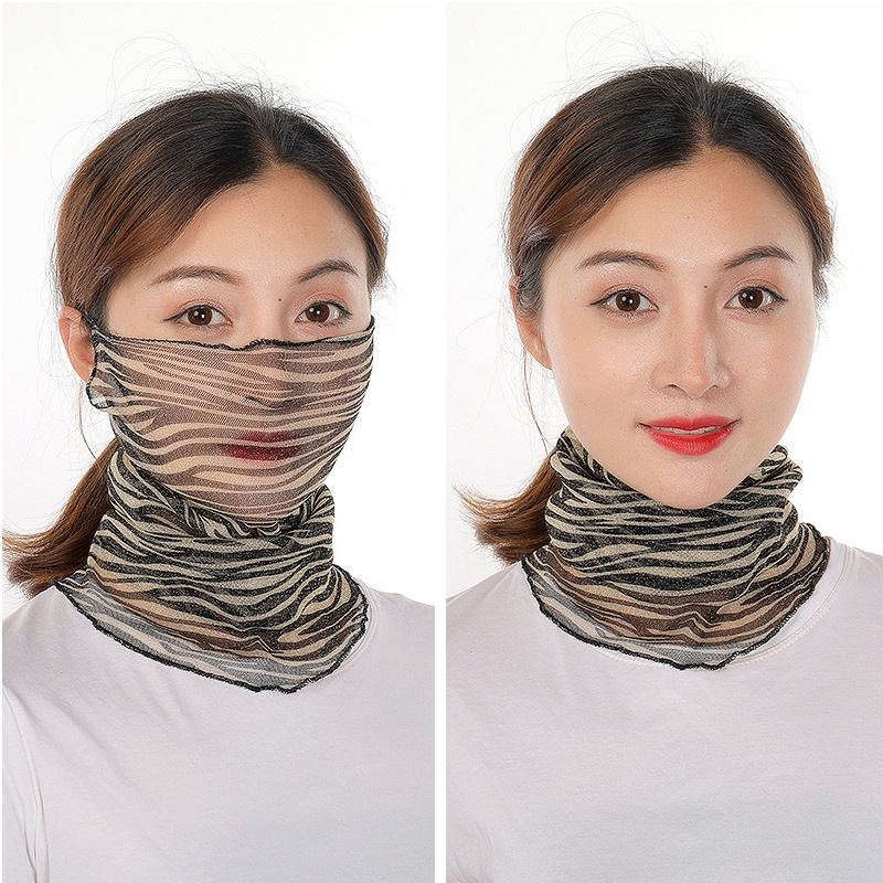 Chiffon face mask scarf with ear loops