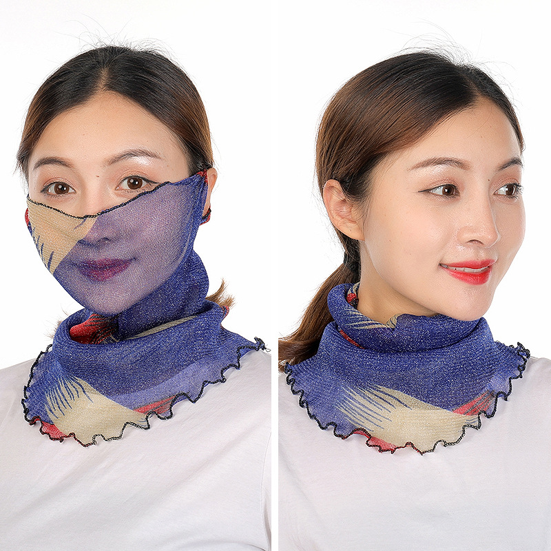 Chiffon face mask scarf with ear loops