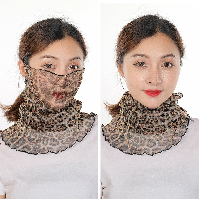 Chiffon face mask scarf with ear loops