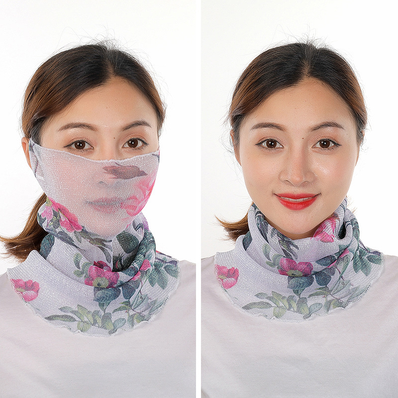 Chiffon face mask scarf with ear loops