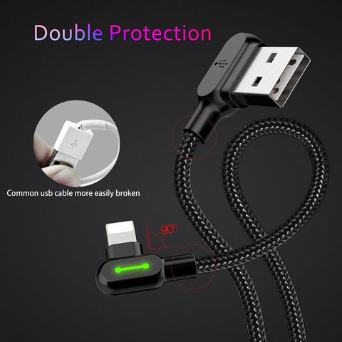 90 degree right angle iPhone gaming cable