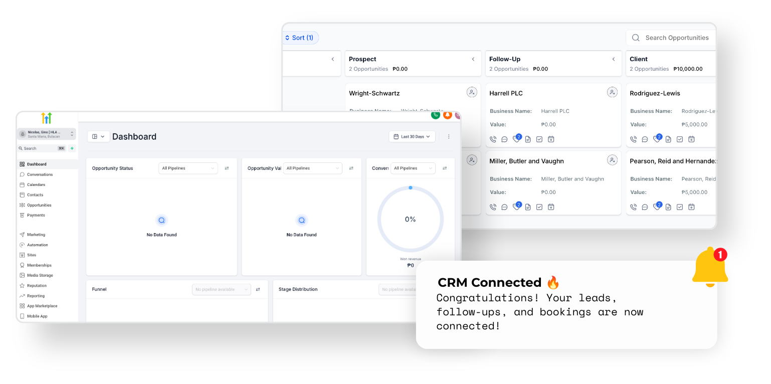 CRM setup and lead management