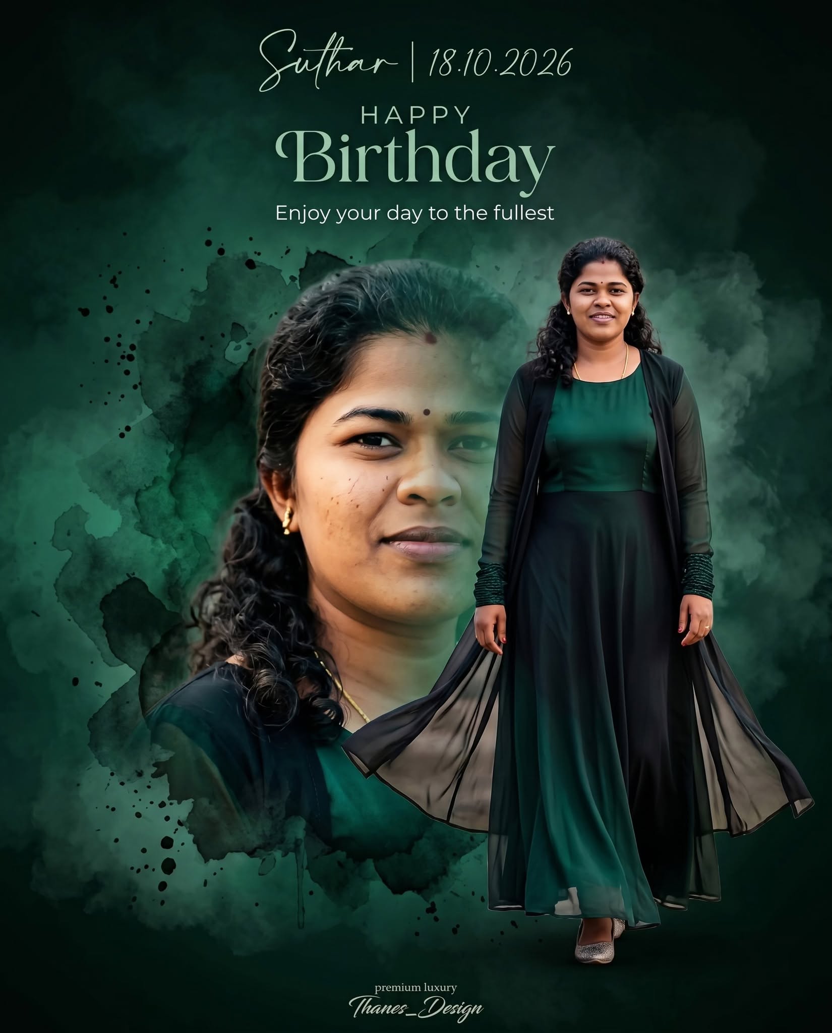 Luxury Cinematic Watercolor Birthday Poster