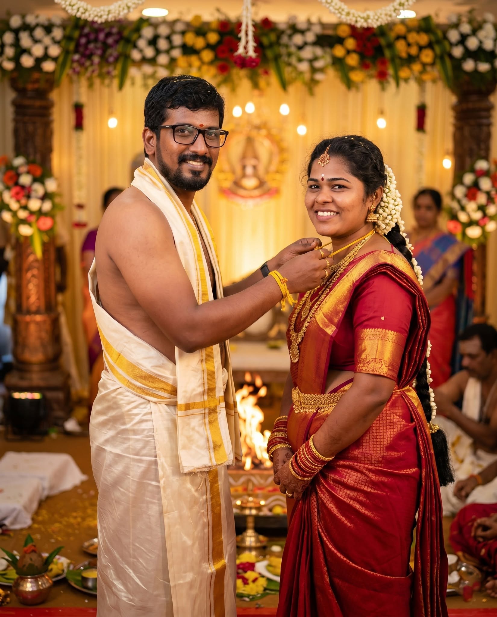 Sacred Thaali Moment – South Indian Wedding Portrait