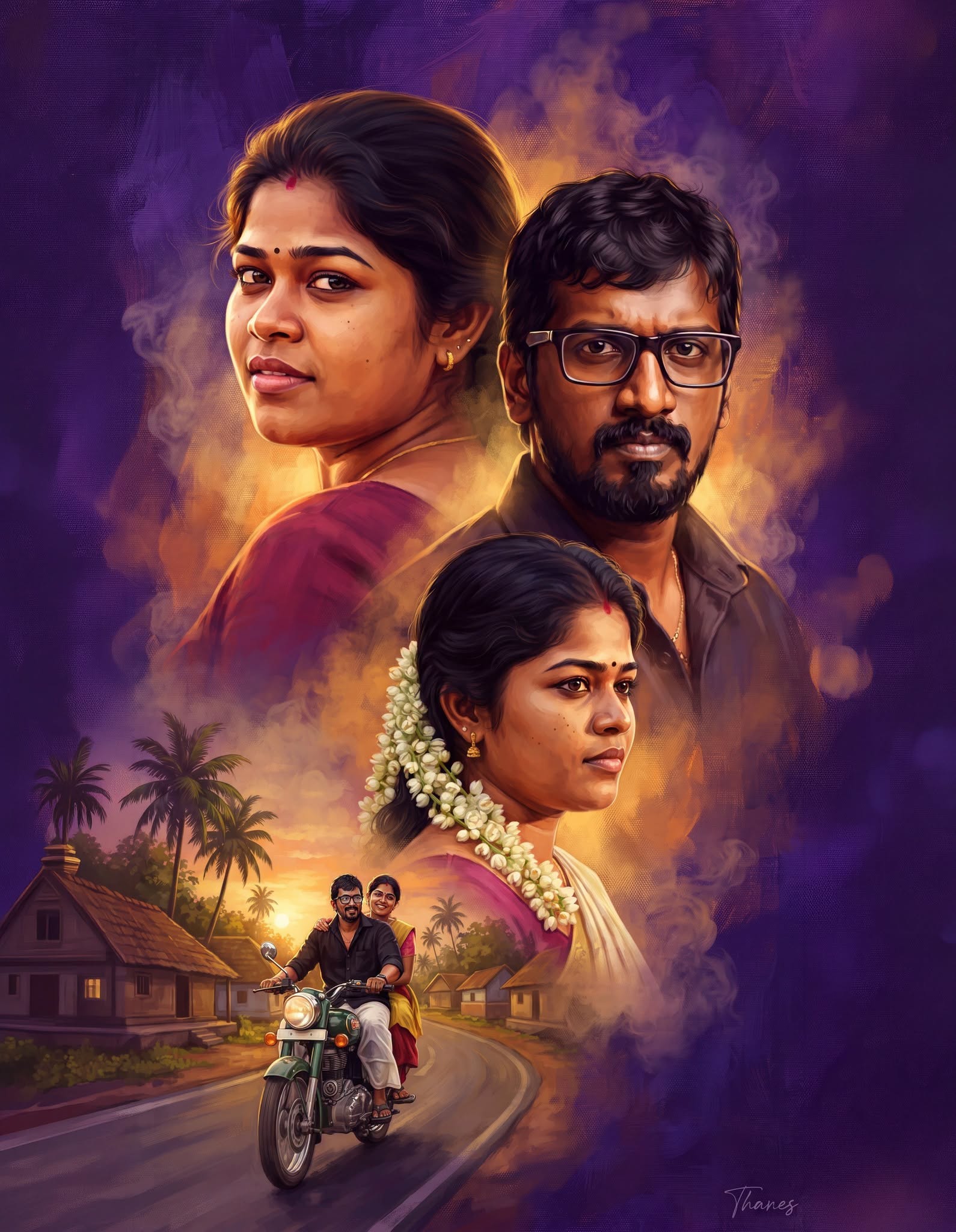 Echoes of Love – Cinematic South Indian Movie Poster