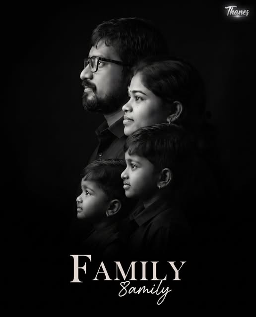 Ultra-Realistic Family Side Profile Fine Art Portrait