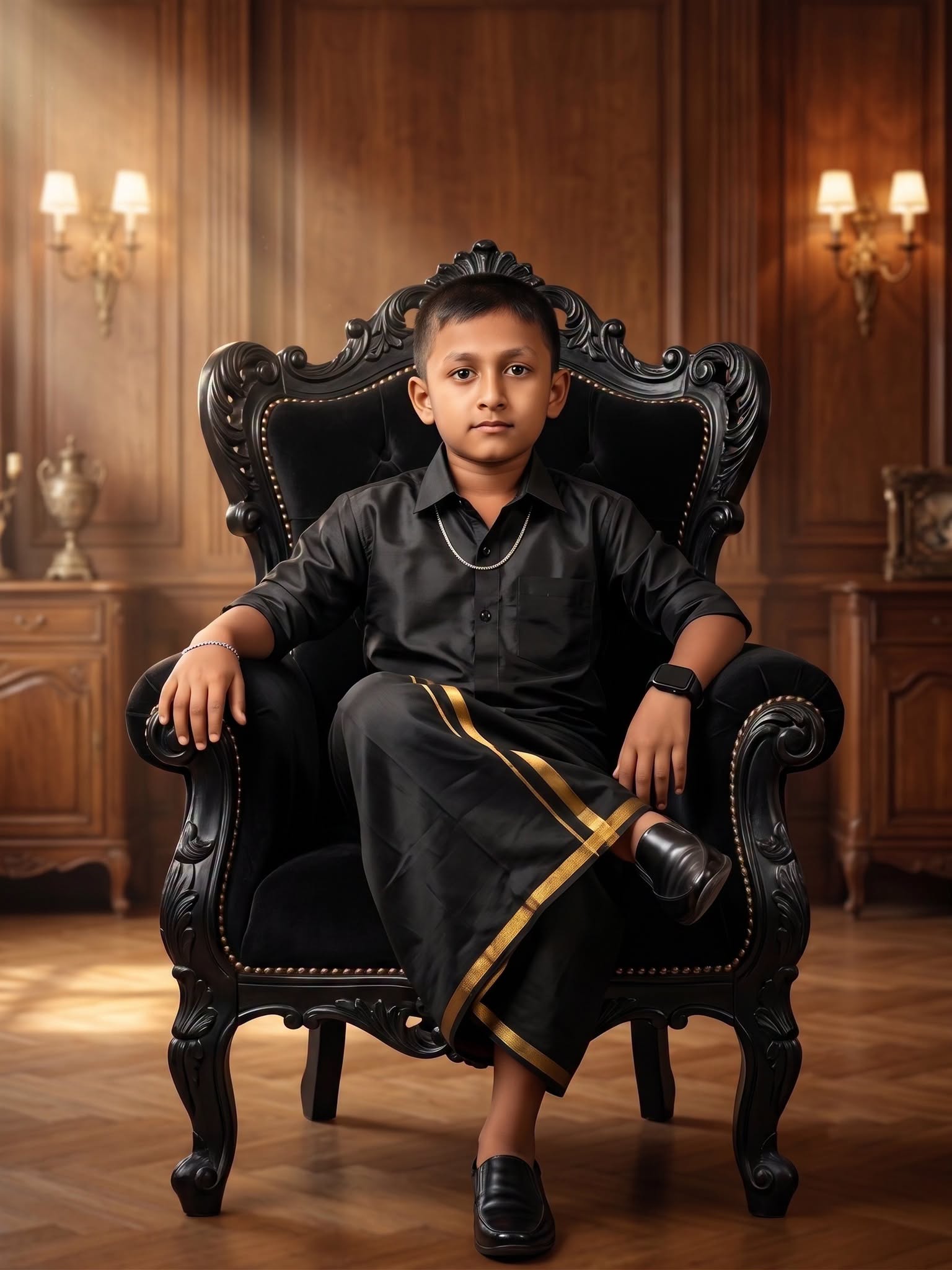 Luxury Royal Throne Portrait for Kids | Face Lock | Ultra Realistic 8K Cinematic