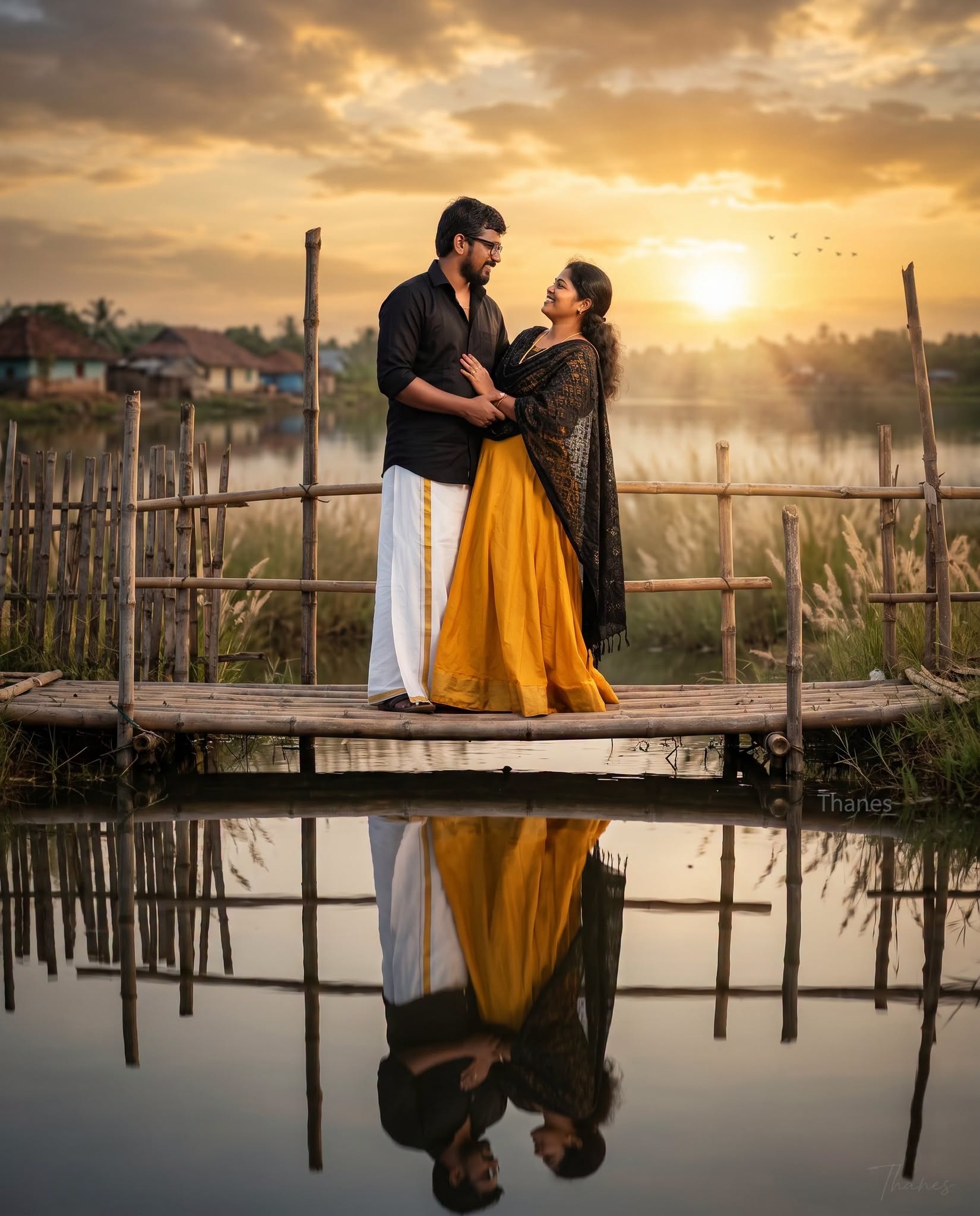 Golden Lakeside Love – Premium Cinematic Couple Portrait | Face Lock | Ultra Realistic 8K