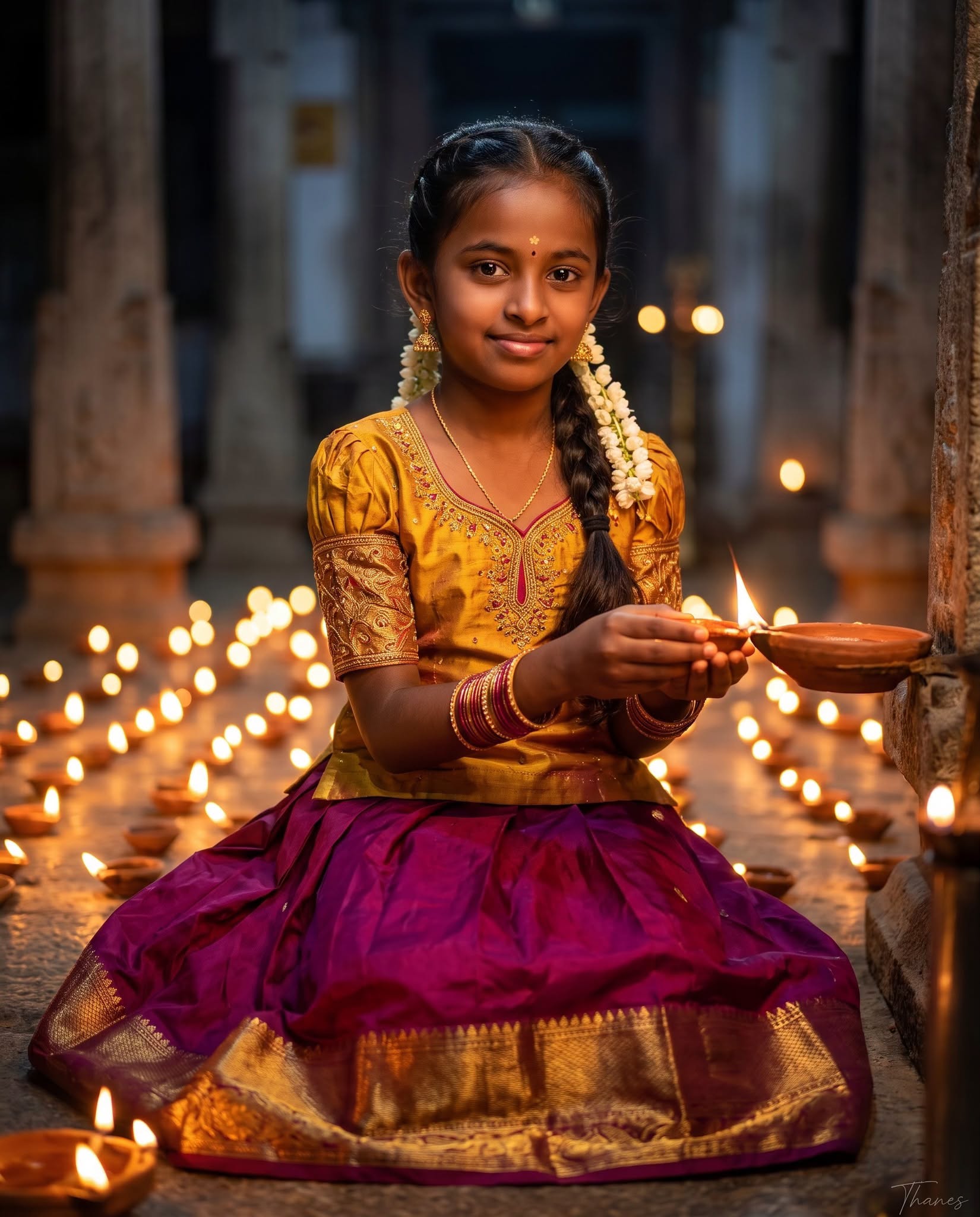 Divine Deepam – Premium Cinematic Festival Child Portrait | Face Lock | Ultra Realistic 8K