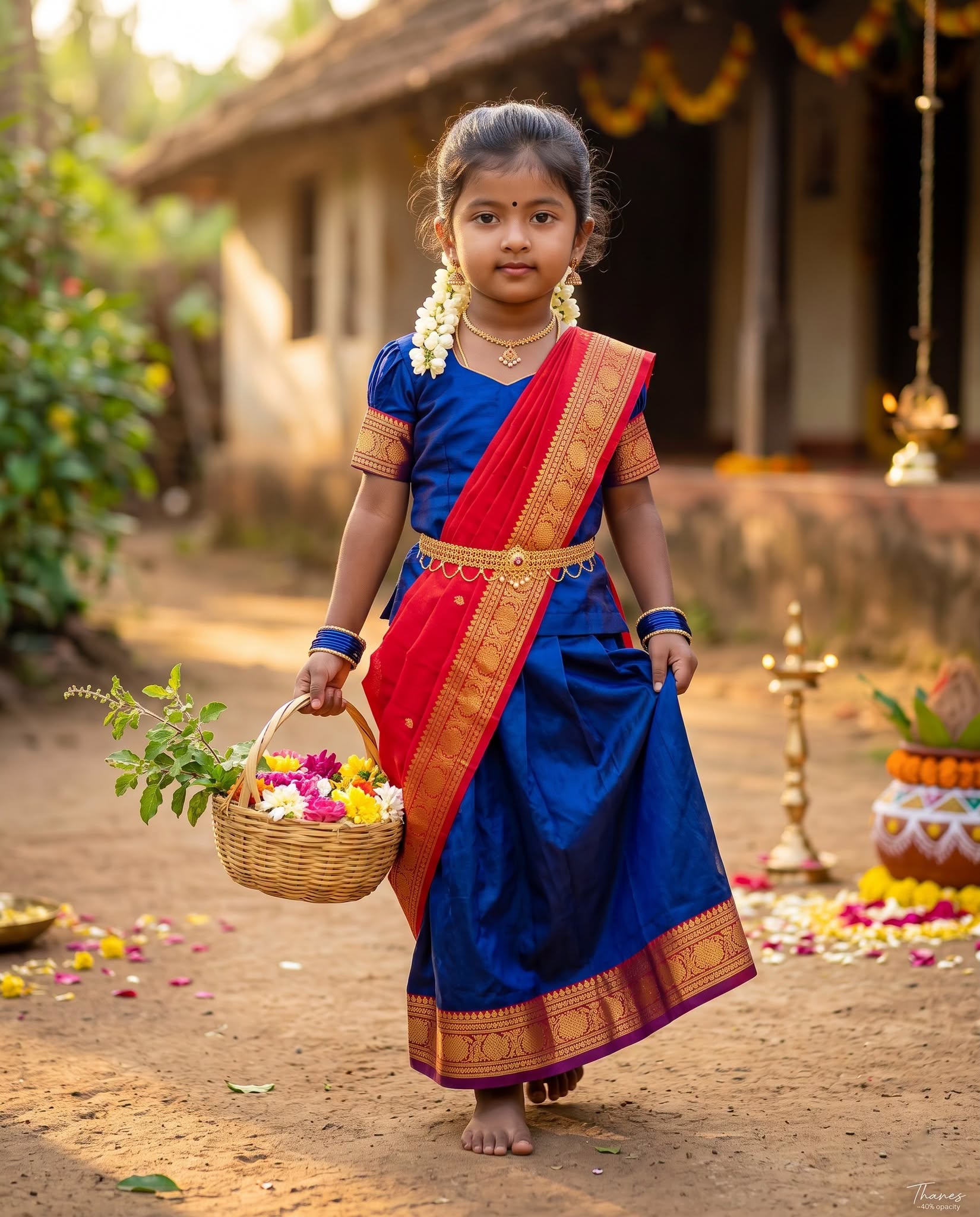 Village Princess – Premium Bharatanatyam Child Portrait