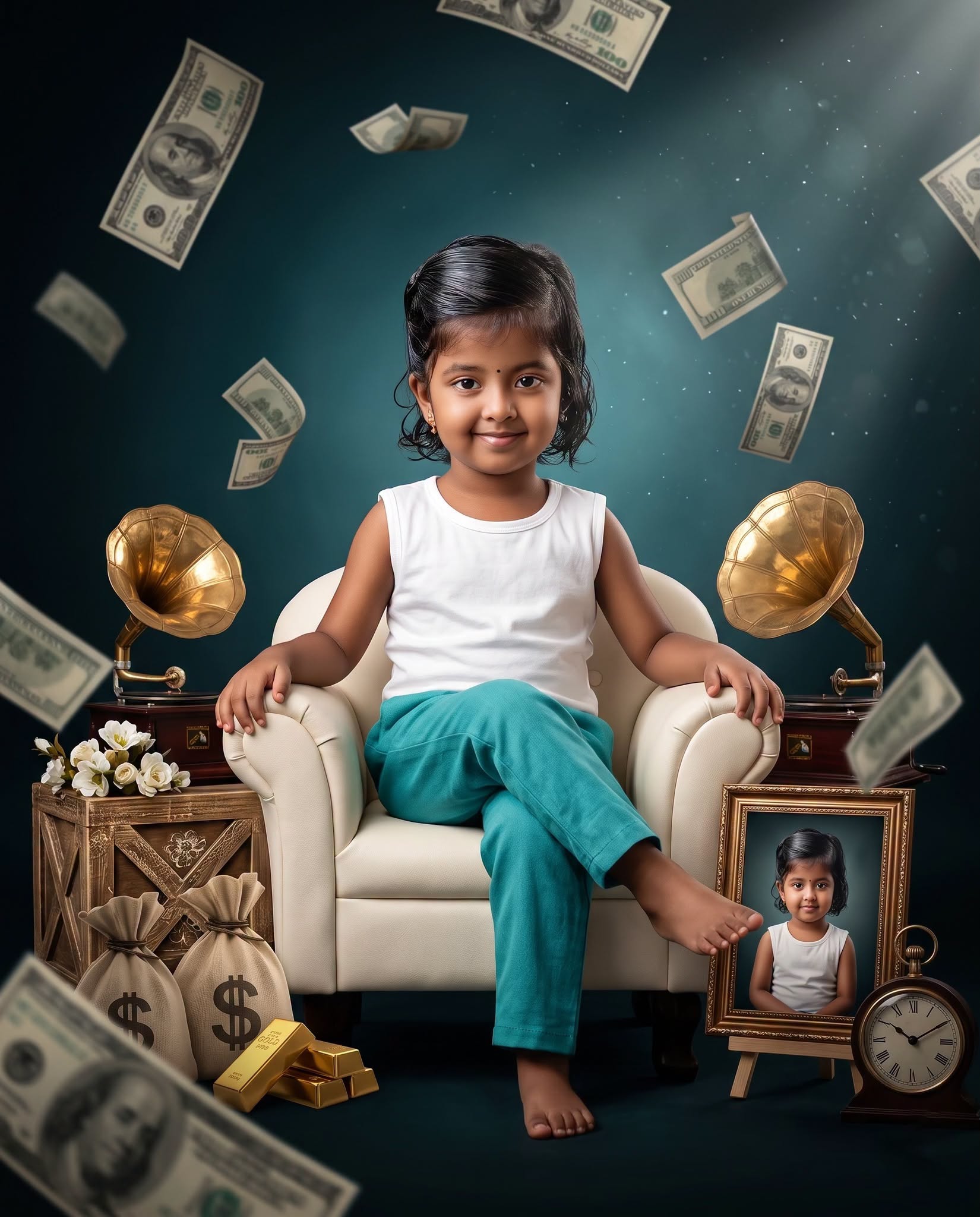 Little Royal Millionaire – Premium Cinematic Baby Portrait