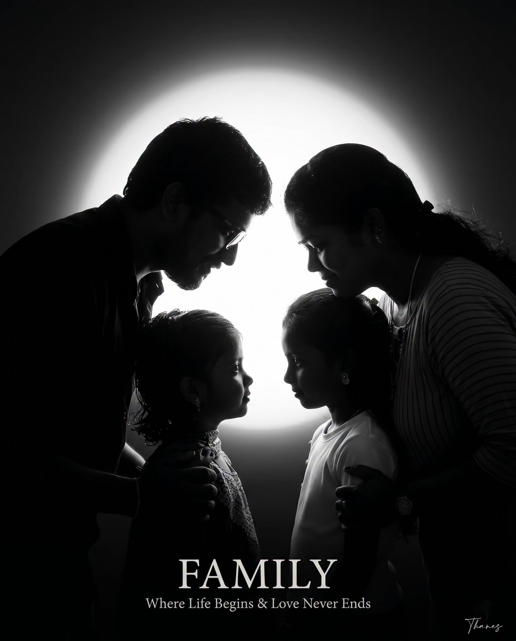 Forever Together – Premium Fine Art Family Silhouette Portrait