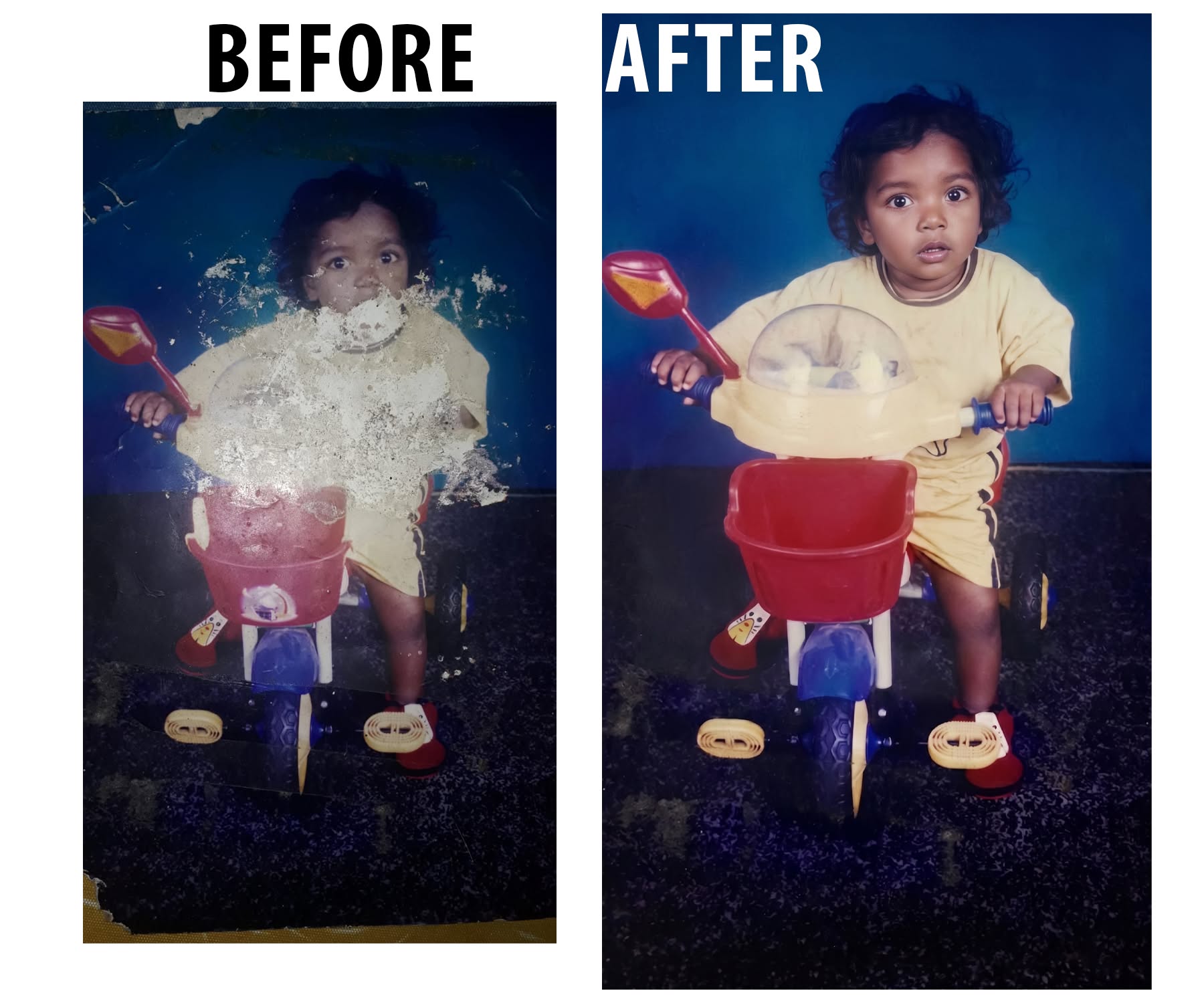 Vintage Childhood Photo Restoration | AI Damage Repair | Ultra Realistic HD