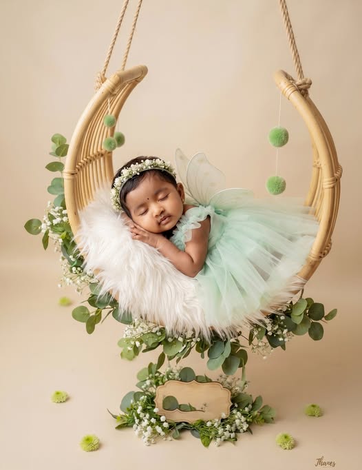 Ultra-Realistic Premium Newborn Fairy Photoshoot Prompt | Crescent Moon Basket Baby Photography