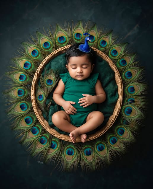 Royal Peacock Dream | Premium Newborn Photoshoot 👶🦚