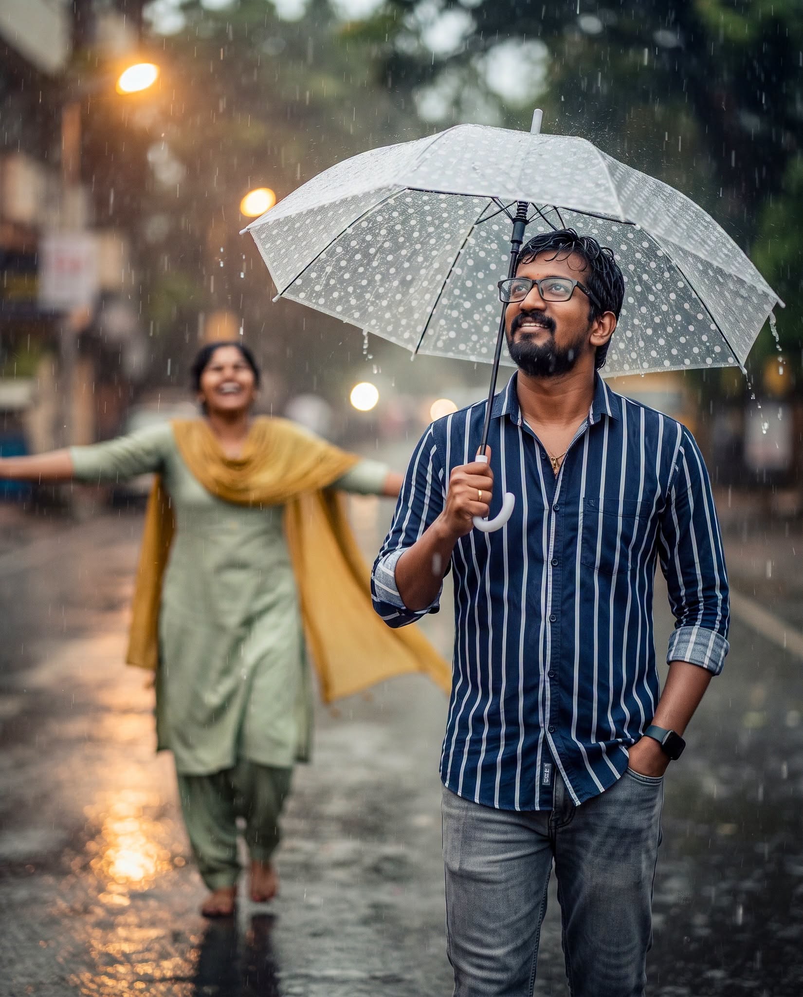 Romantic Rain Walk ☔ | Ultra Realistic Cinematic Photo Manipulation