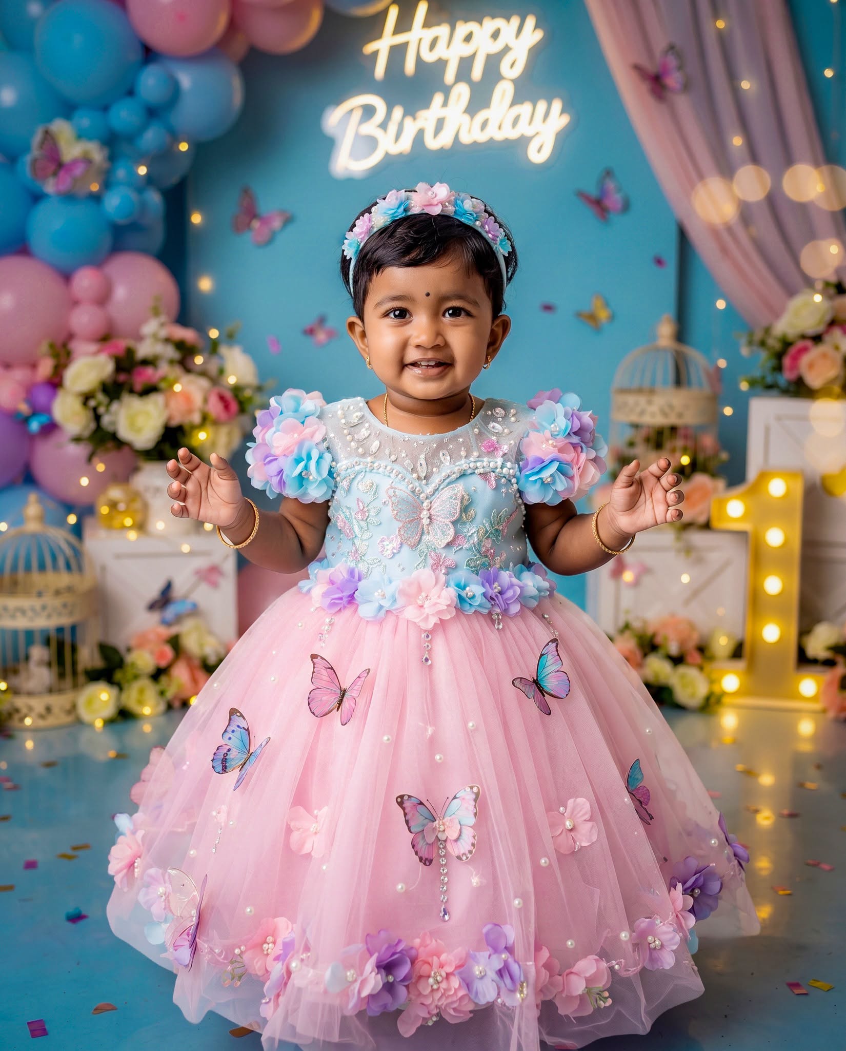 Premium 1st Birthday Baby Girl Luxury Portrait