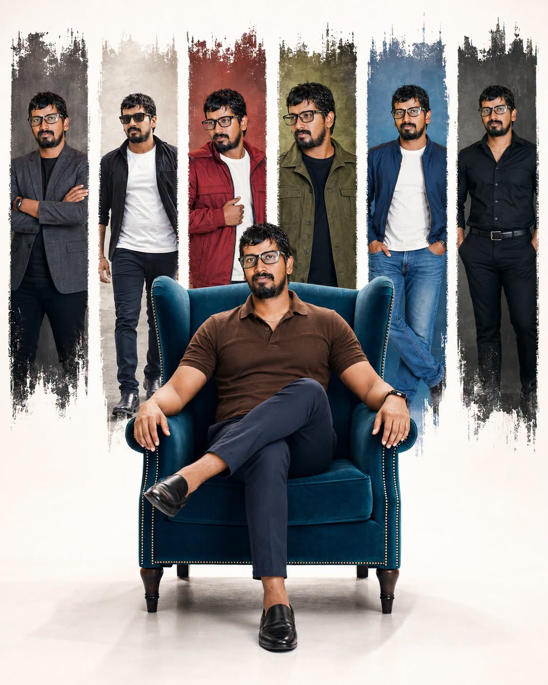 Cinematic Multi-Frame Fashion Portrait Poster