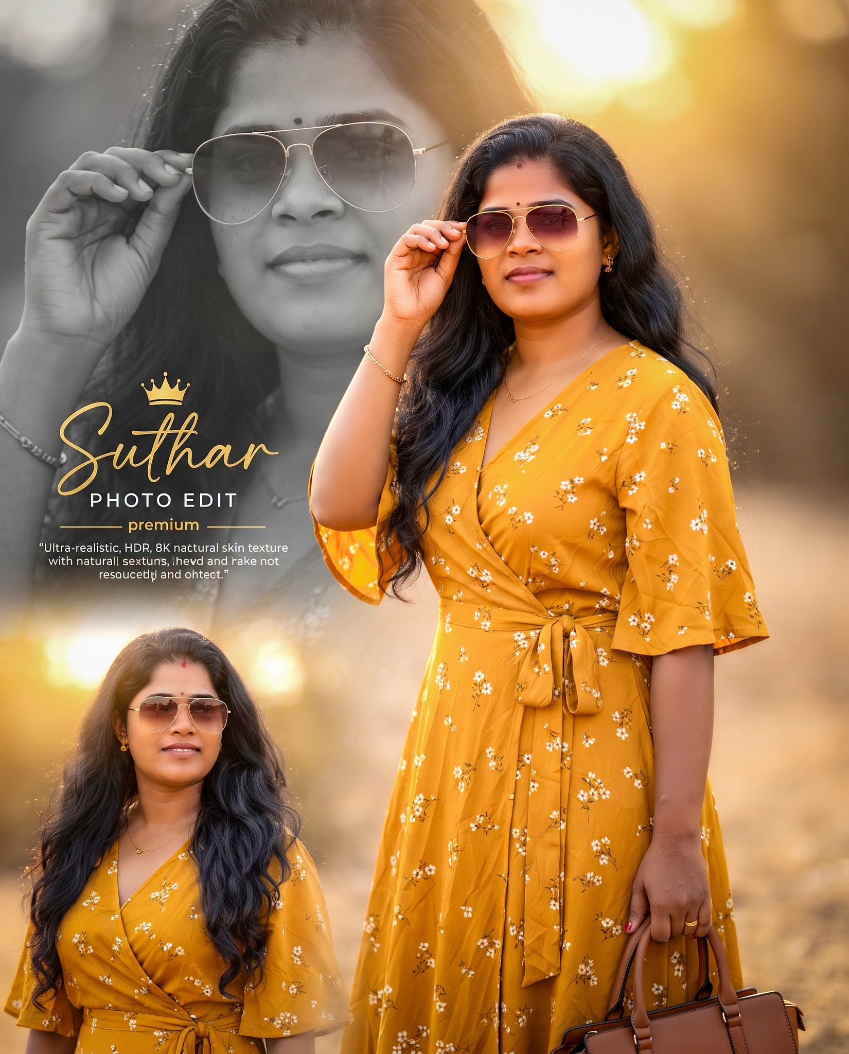 Luxury Mustard Fashion Portrait Poster