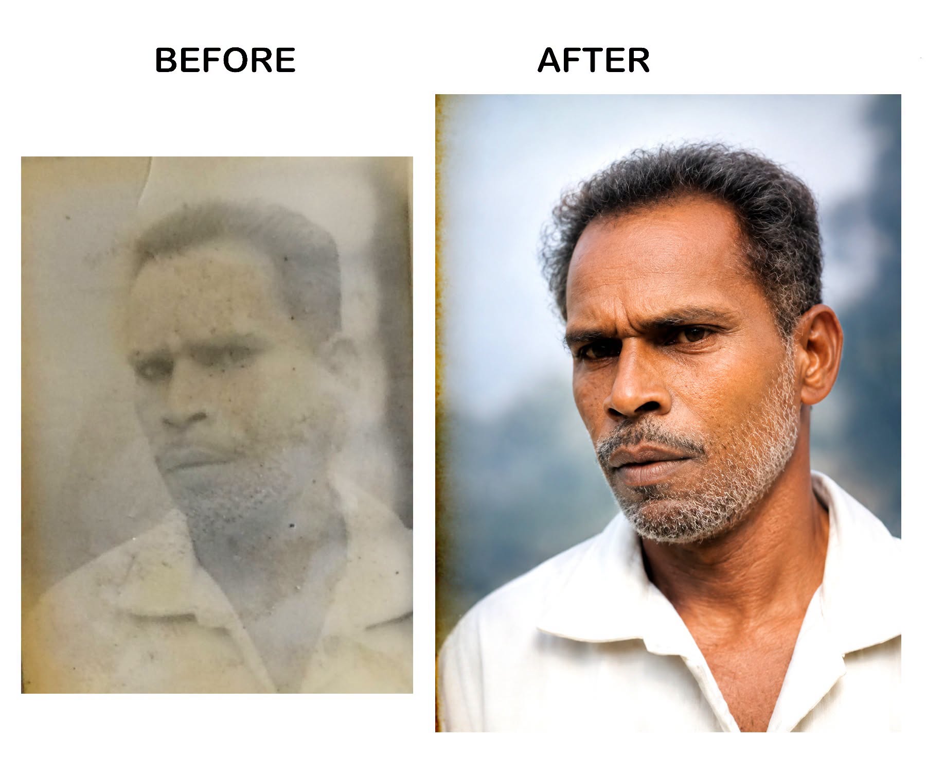 Classic Moustache Portrait Restoration