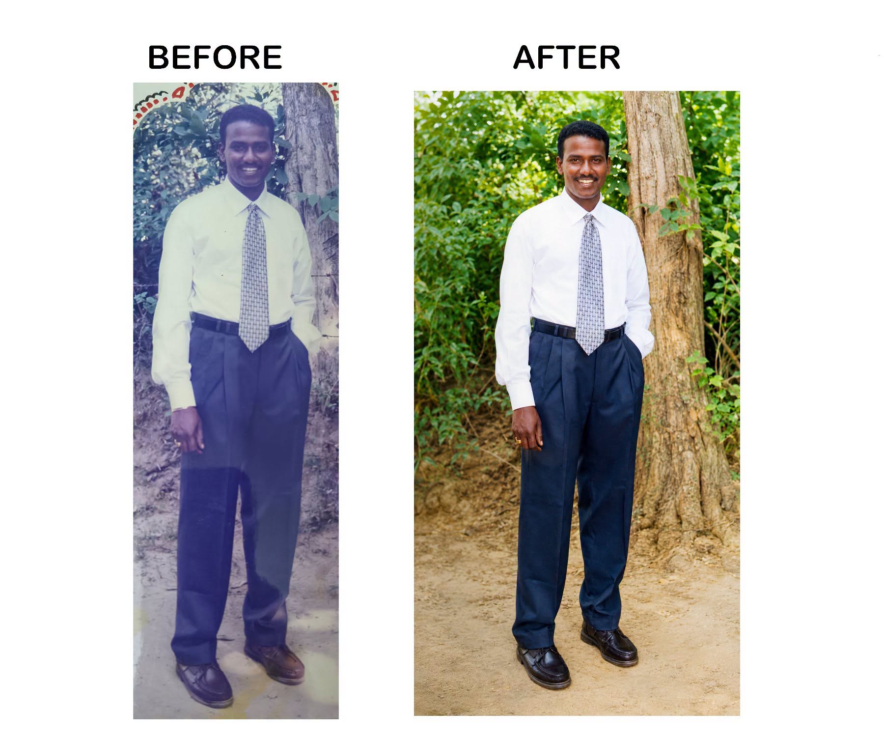 Modern DSLR Vintage Photo Restoration