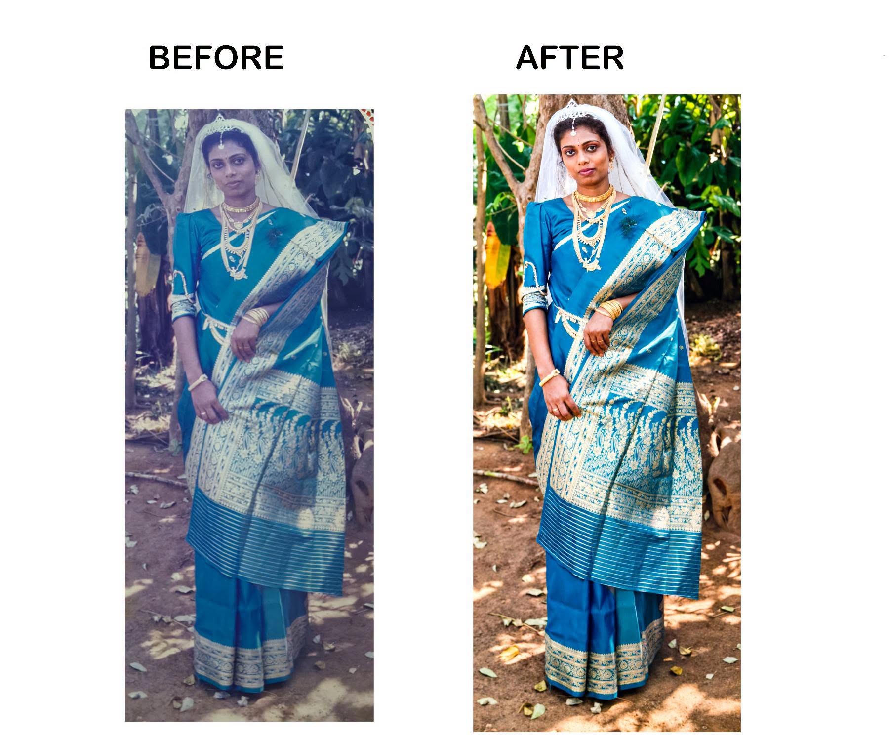 Ultra-Realistic Vintage Wedding Photo Restoration