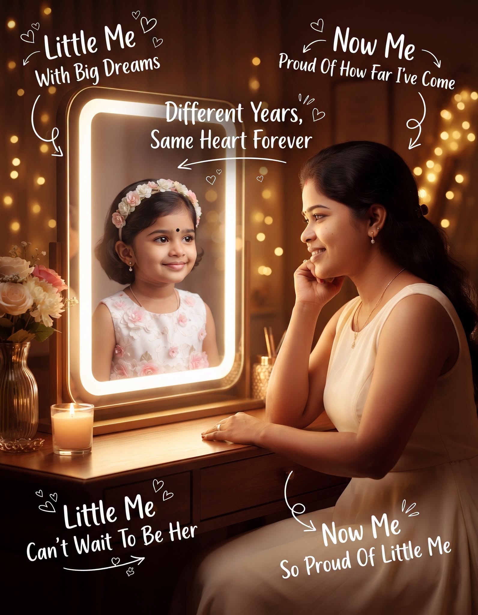 Little Me, Same Heart Mirror Portrait
