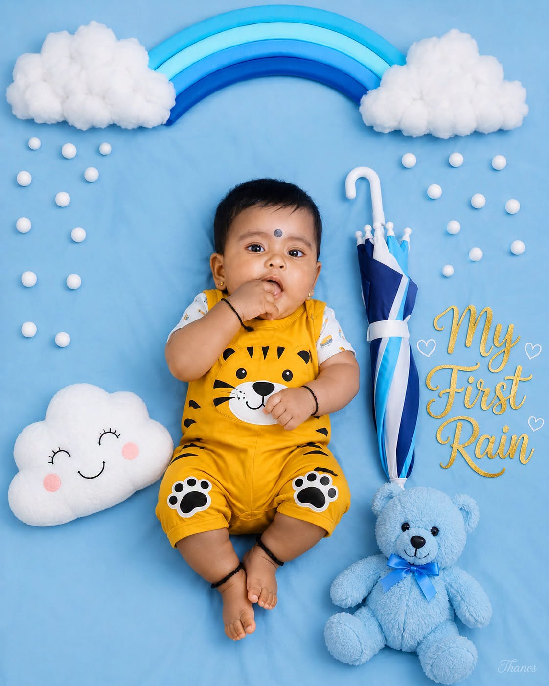My First Rain Baby Milestone Photoshoot