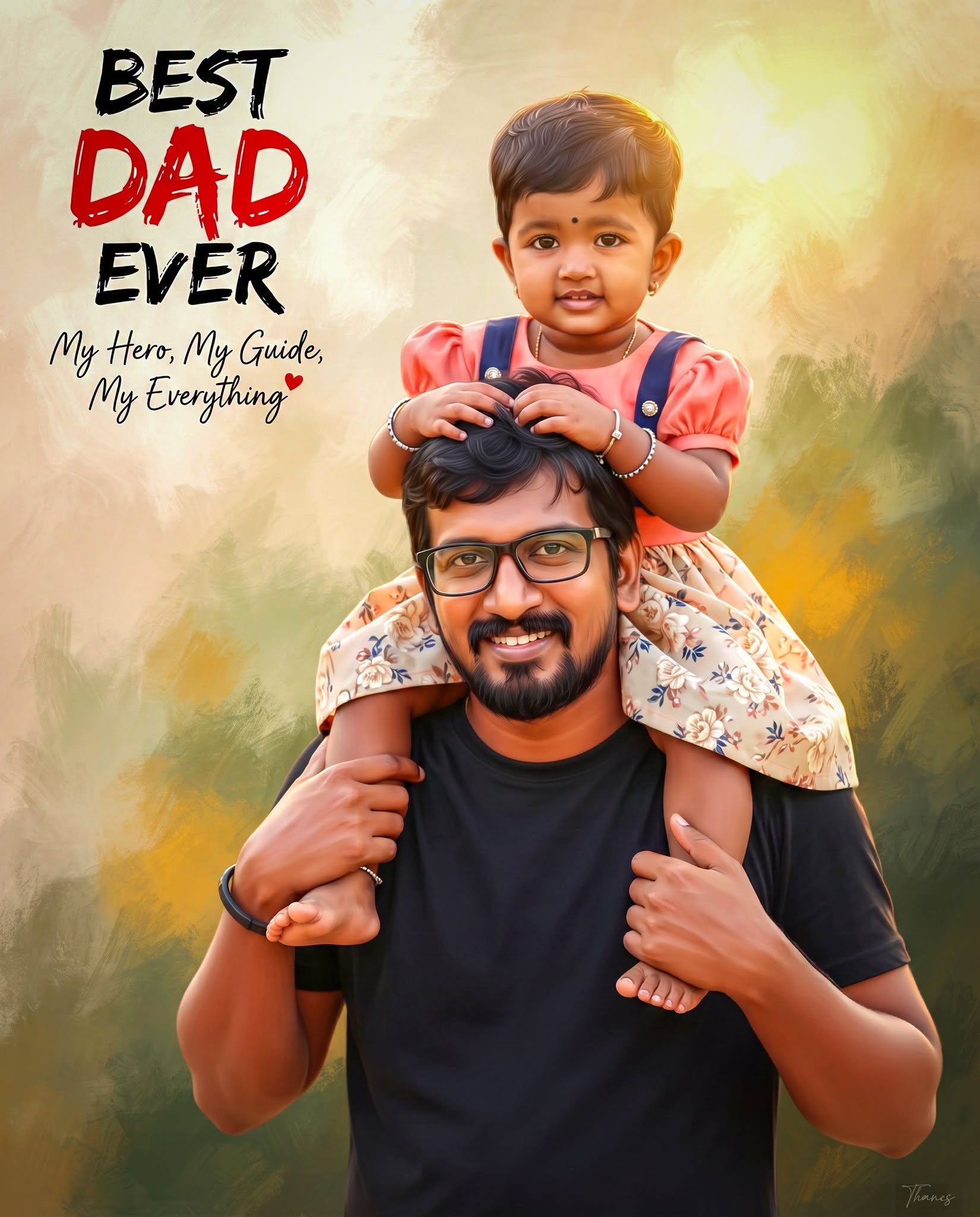 Best Dad Ever Father-Daughter Portrait