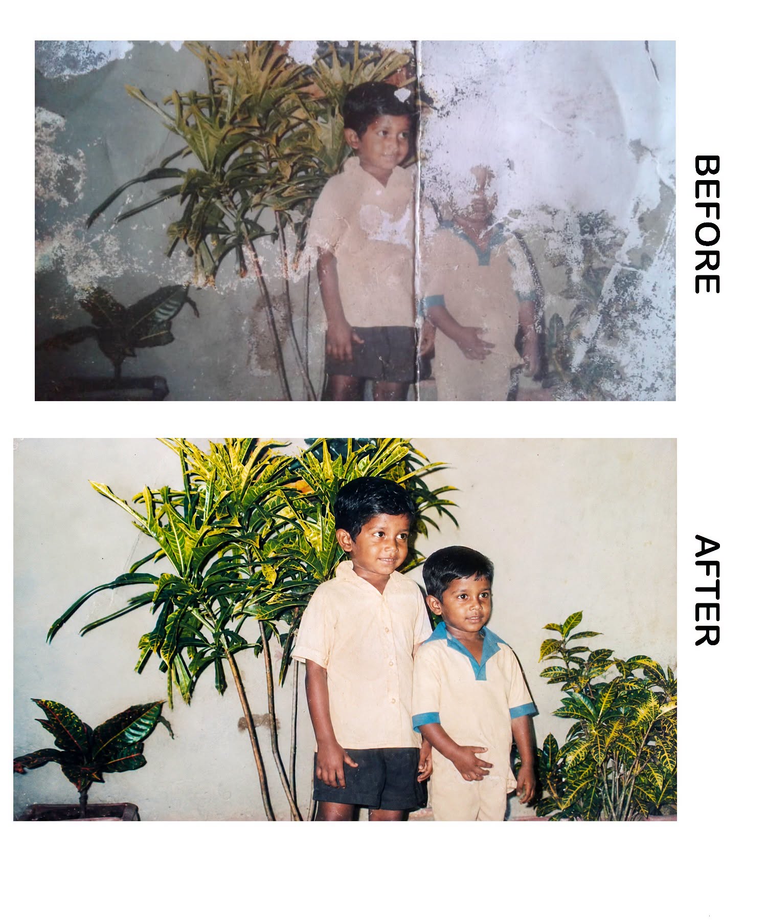 Heavily Damaged Children’s Photo Restoration